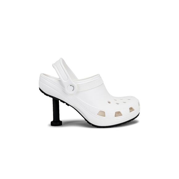 Balenciaga 'Crocs' White Rubber Madame Mules Size 7 - Picture 1 of 6